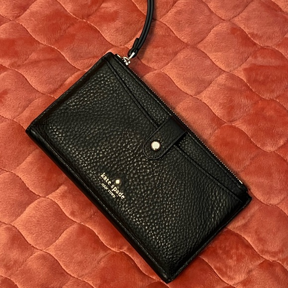 kate spade Handbags - Kate Spade black wallet. Excellent used condition. Wristlet strap